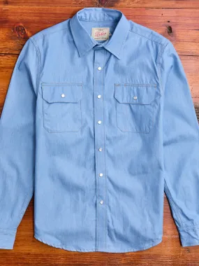 Drover Overshirt in Light Indigo Chambray