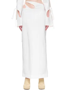 Dual Anglaise Cutout Skirt (RE22SK08-WHITE)