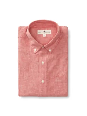 Duck Head Wallace Linen Shirt Sunkist Red