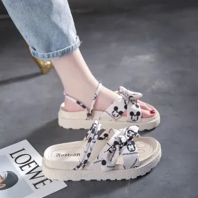 DUNNMALL  Two-Way Sandals for Women Summer Outdoor Wear  New Style Dress Thick Bottom Fairy Style Student Beach Flat Slippers Fashion