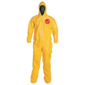 DuPont™ Tychem 2000 Coveralls with Attached Hood and Socks, 4X-Large, Yellow, QC122S-4XL