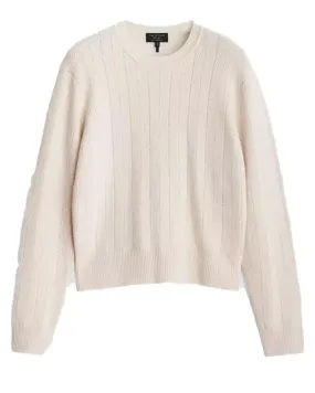Durham Herringbone Cashmere Crew