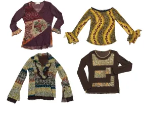 Earthy elegance mesh tops ❤️(S-455)