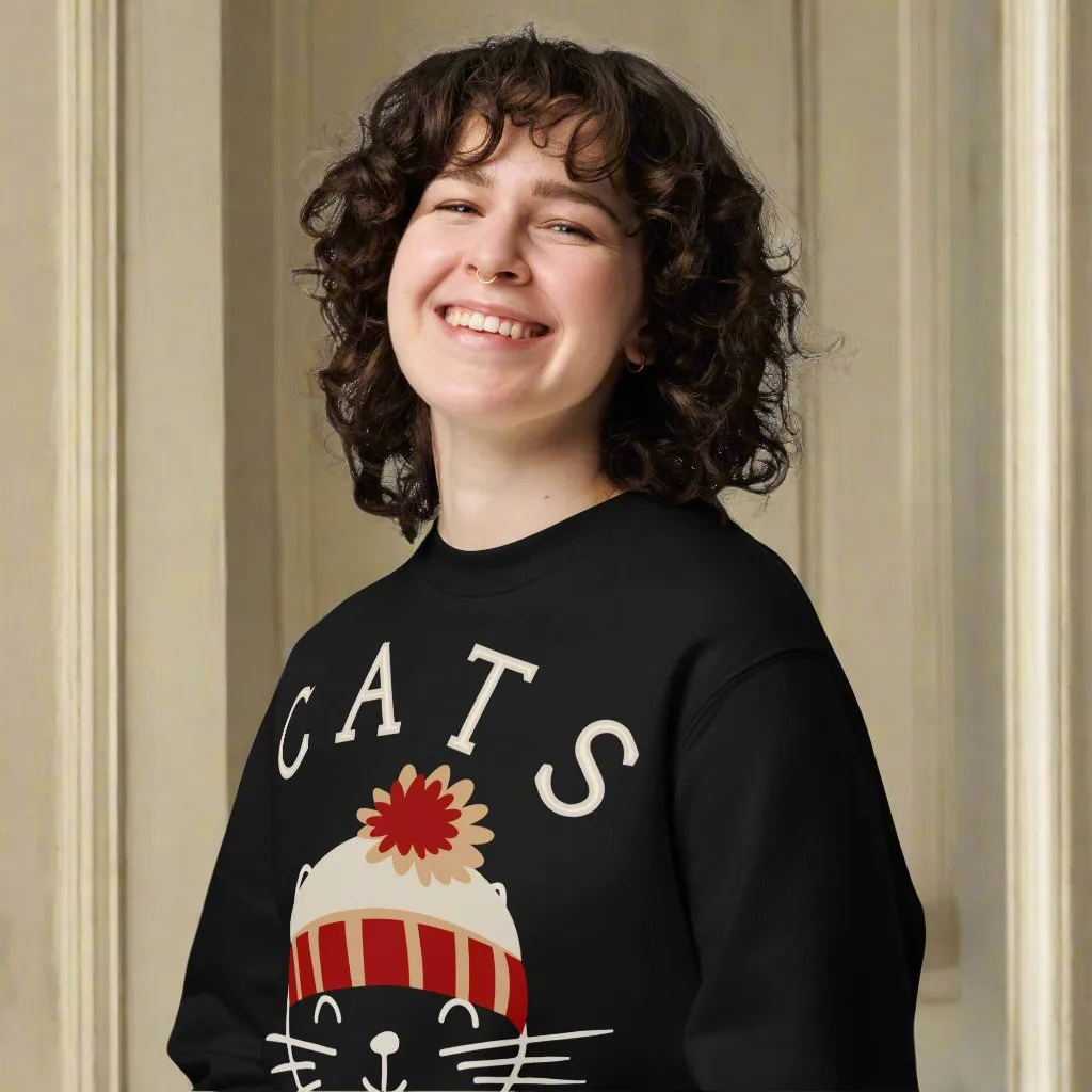 Eco-Friendly Cat Lover Sweatshirt – Fun ‘Cats Over People’