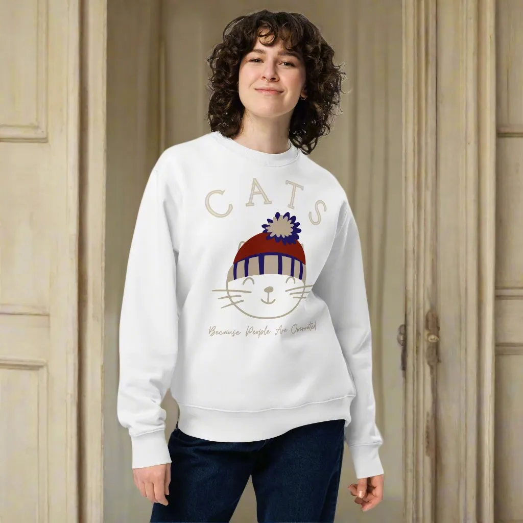Eco-Friendly Cat Lover Sweatshirt – Fun ‘Cats Over People’