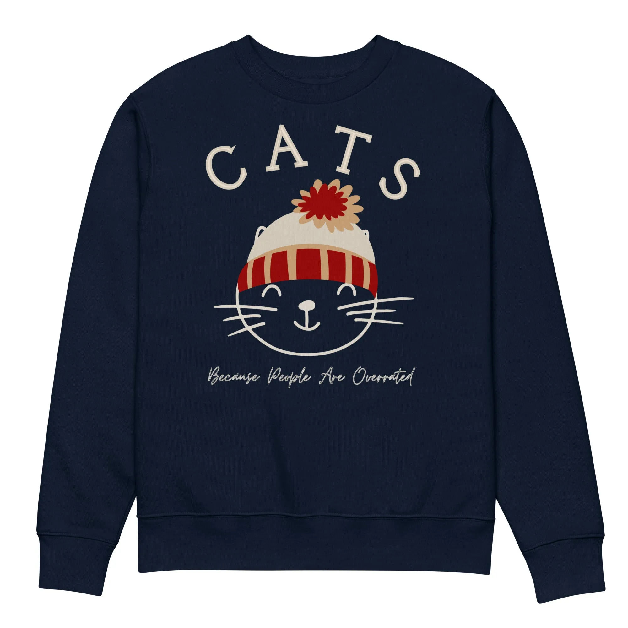 Eco-Friendly Cat Lover Sweatshirt – Fun ‘Cats Over People’