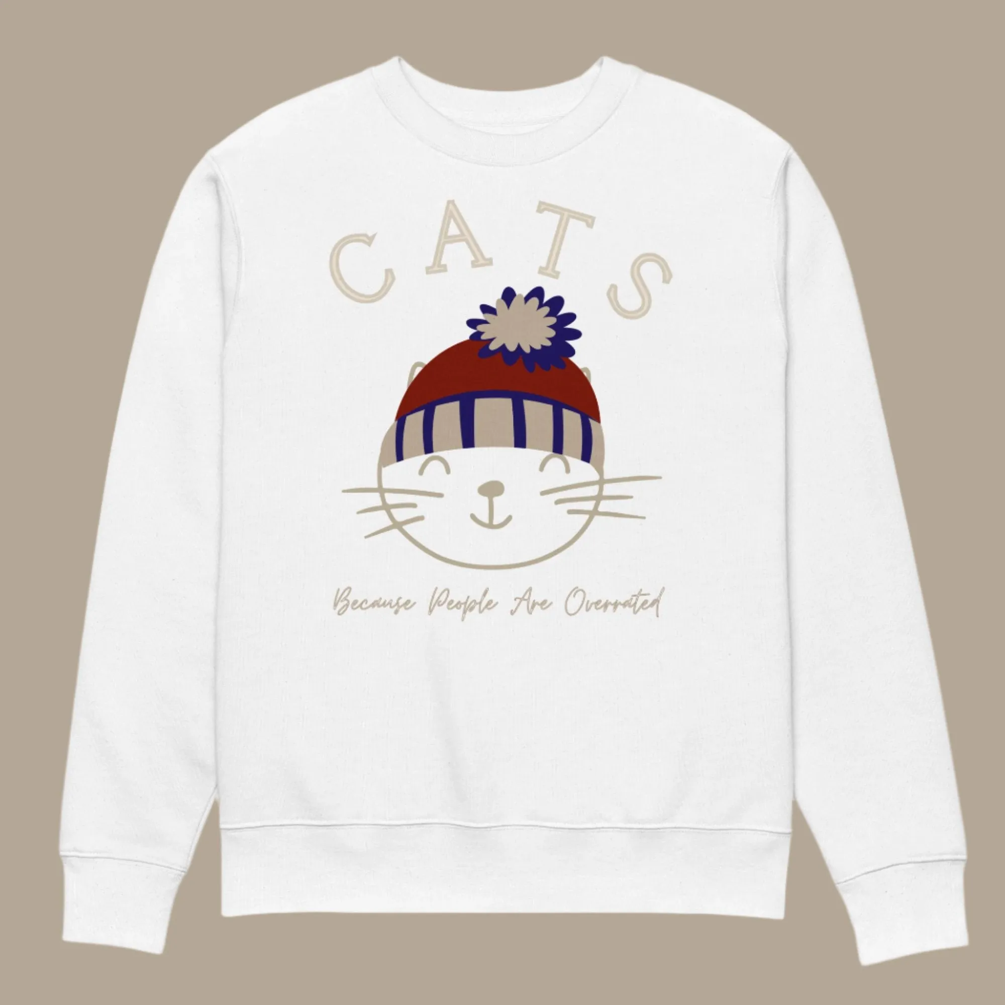 Eco-Friendly Cat Lover Sweatshirt – Fun ‘Cats Over People’