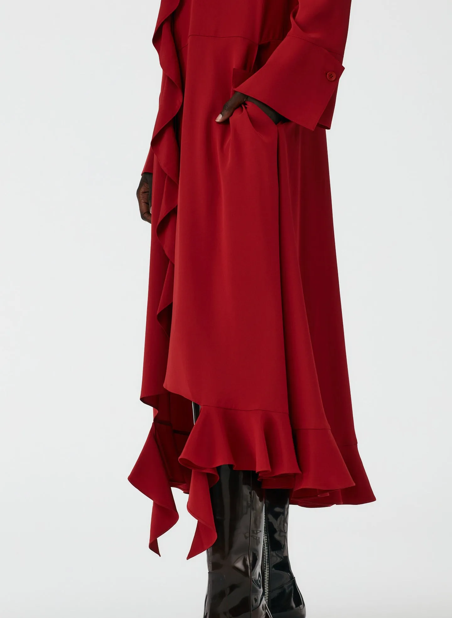Eco Silk Detached Ruffle Shirtdress
