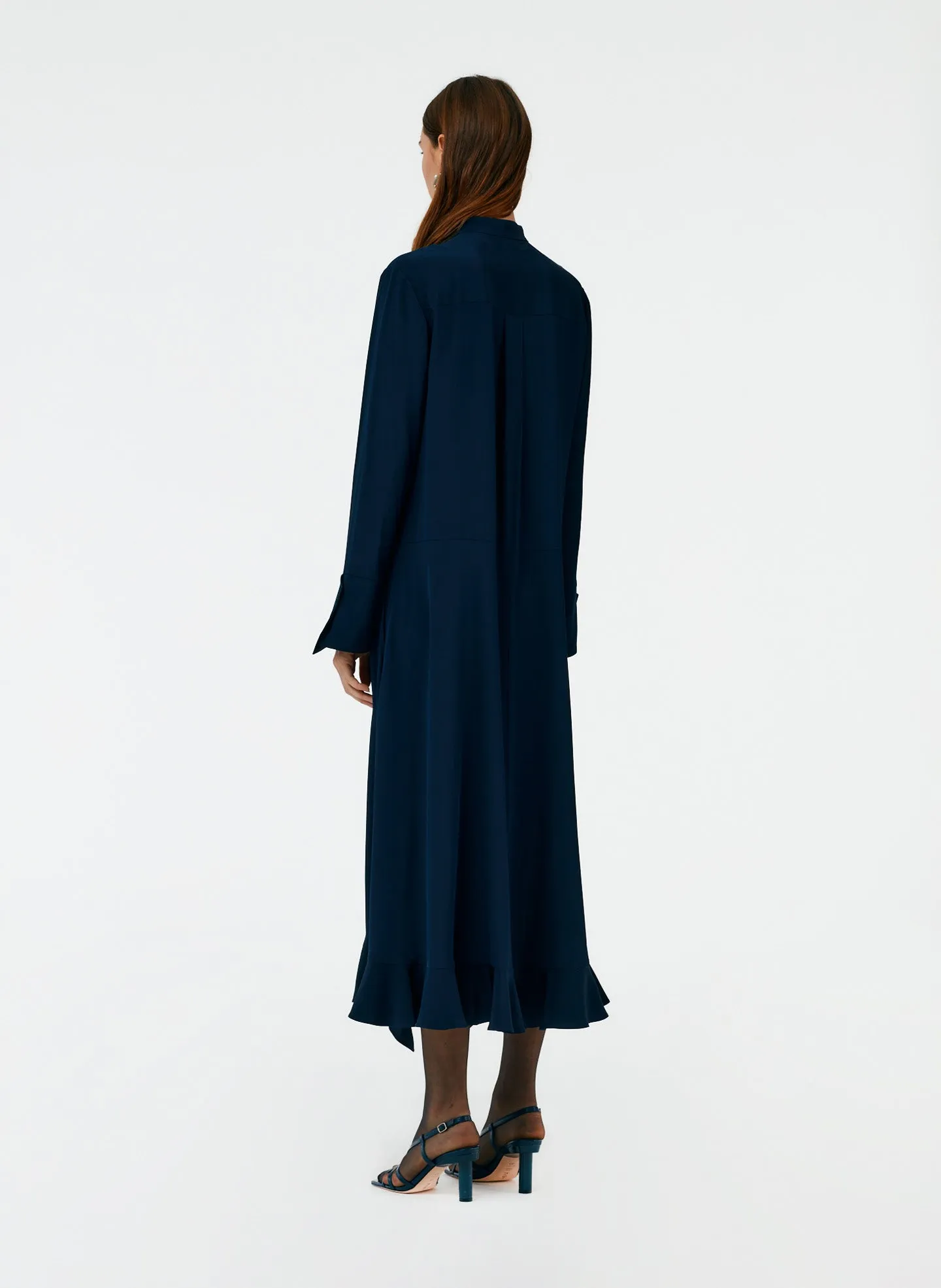 Eco Silk Detached Ruffle Shirtdress