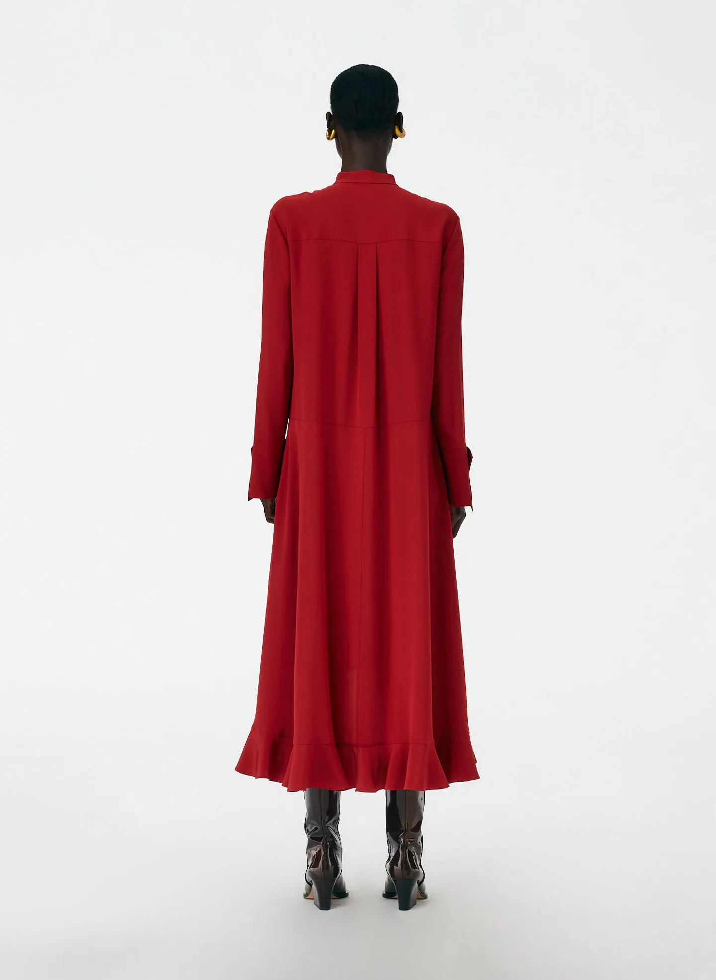Eco Silk Detached Ruffle Shirtdress