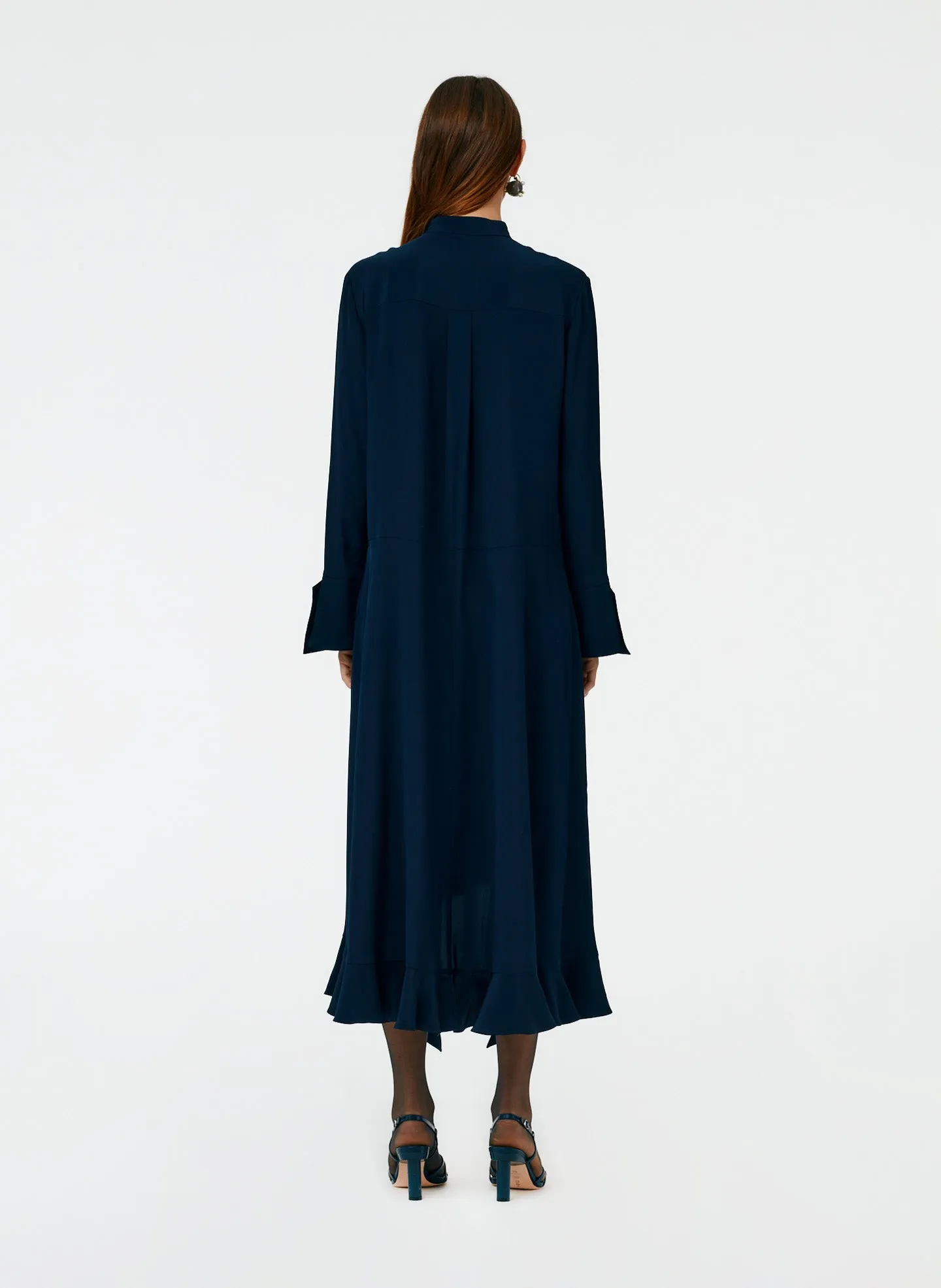 Eco Silk Detached Ruffle Shirtdress