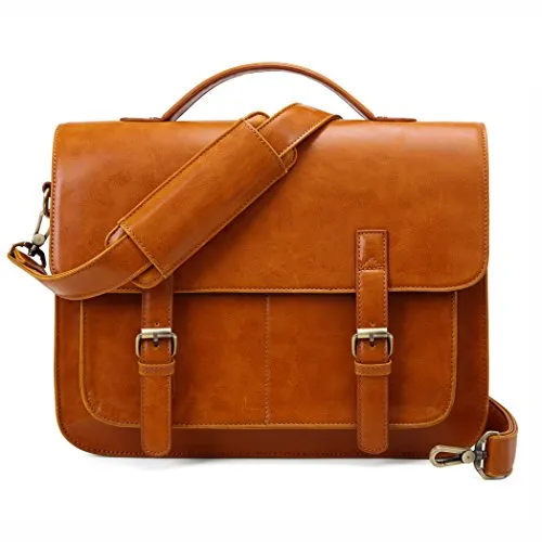 ECOSUSI Messenger Bag PU Leather Laptop Briefcase 14 inch Computer Shoulder Satchel Bag for Women