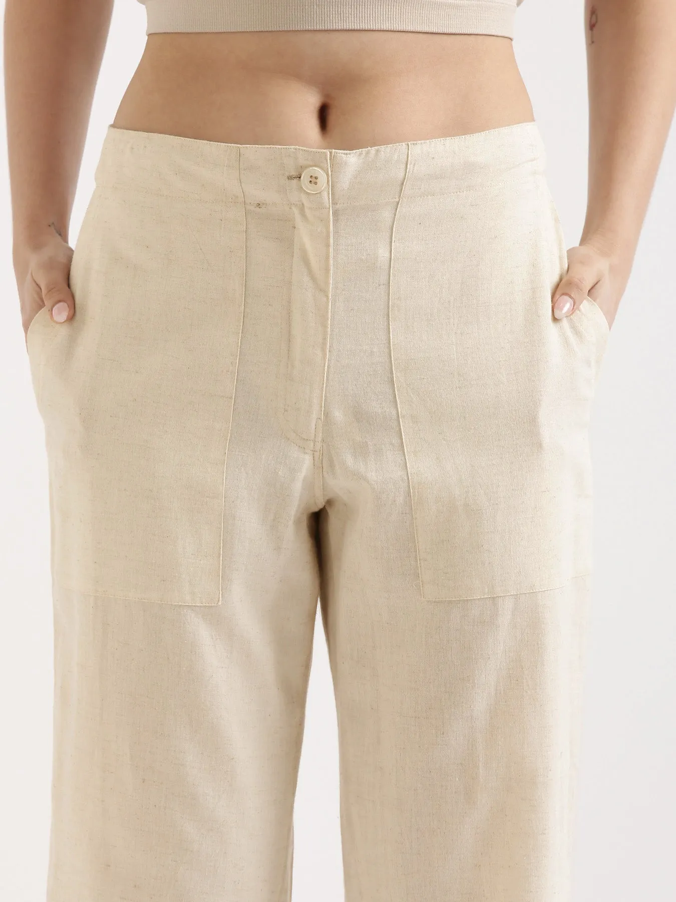Ecru Airy Linen Pants