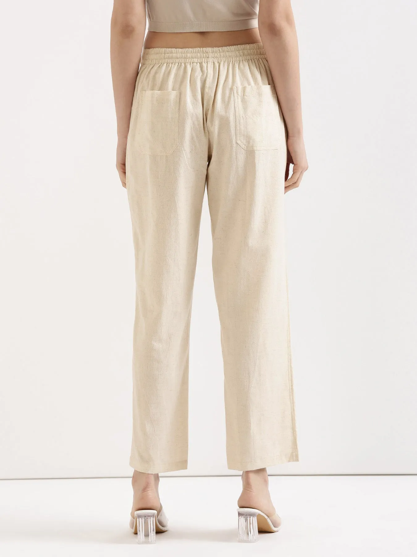Ecru Airy Linen Pants