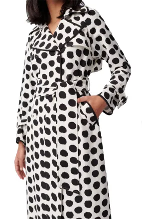 Eda Trench Coat Ivory Dot