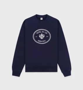 Eden Crest Crewneck - Navy/White