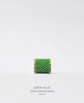 EDEN   ELIE Necklace Bar single bead   optional chain - clover green