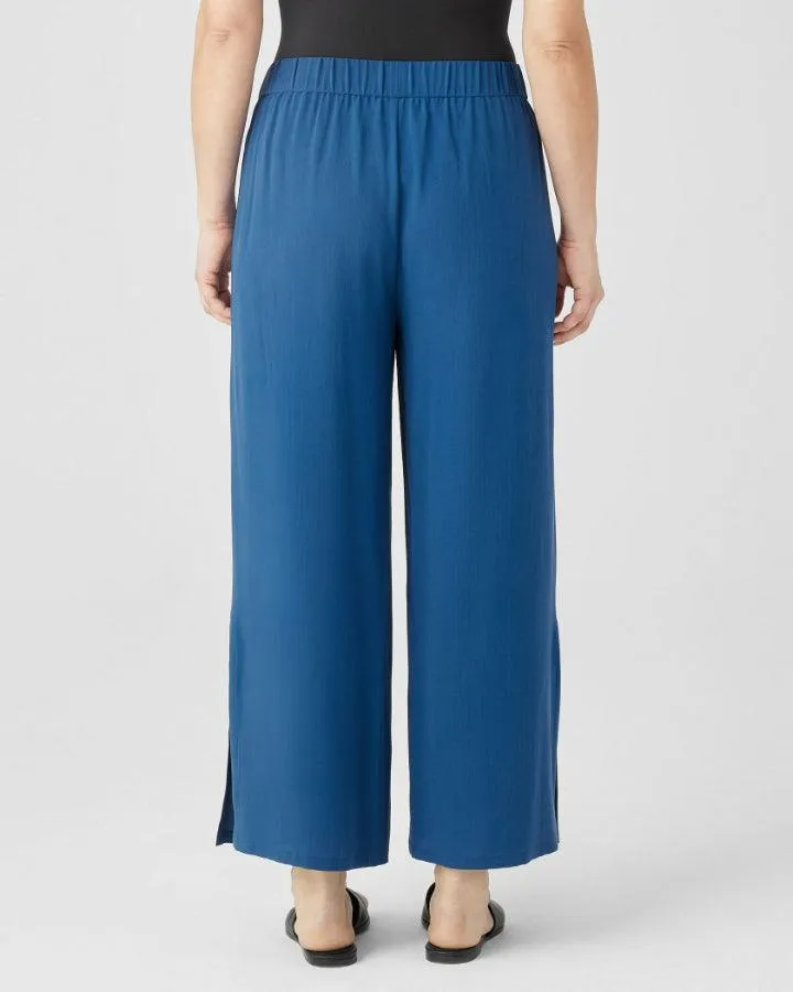 Eileen Fisher Silk Crepe High Slit Ankle Pant