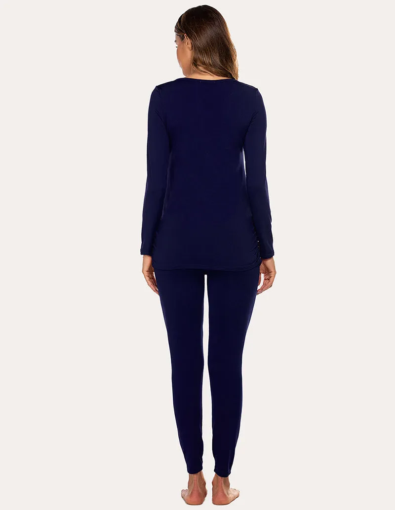 Ekouaer Maternity Thermal Pajamas Set (US Only)