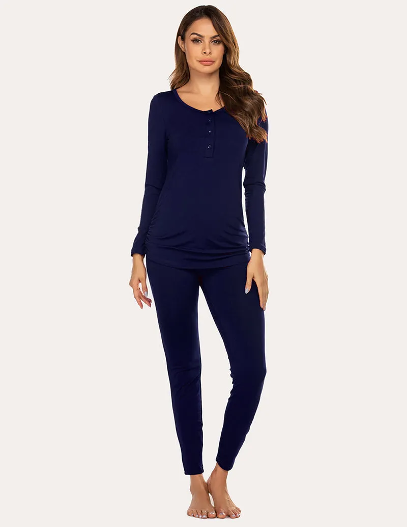 Ekouaer Maternity Thermal Pajamas Set (US Only)