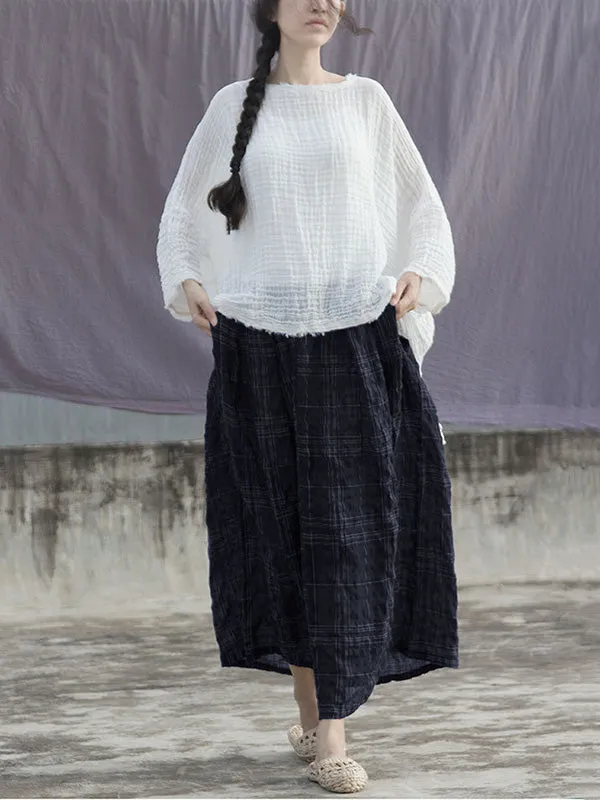 Elastic Simple Ramee Solid Skirt Bottom