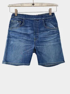 Elastic Waist Bermuda Denim Shorts