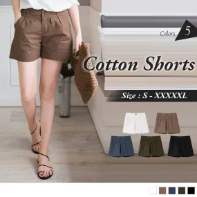 ELASTIC WAIST COTTON SHORTS PANTS