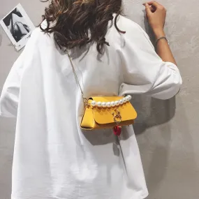 Elegant Female Mini Pearl Tote Bag