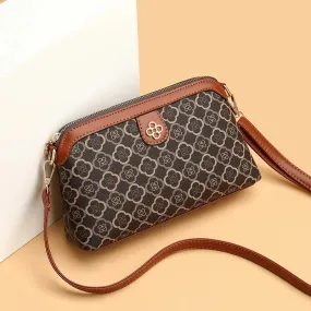 Elegant Geometric Design High Quality Leather Women's Compact Shoulder Handbags Purses Luxury Lady Messenger Bag Satchels