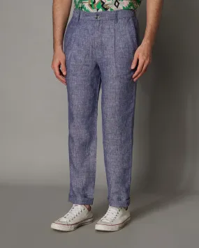 Elegant Linen Pants - Blue