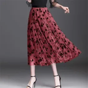 Elegant Mesh Floral Skirt