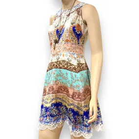 Elegant Sleeveless Patchwork Mini Dress