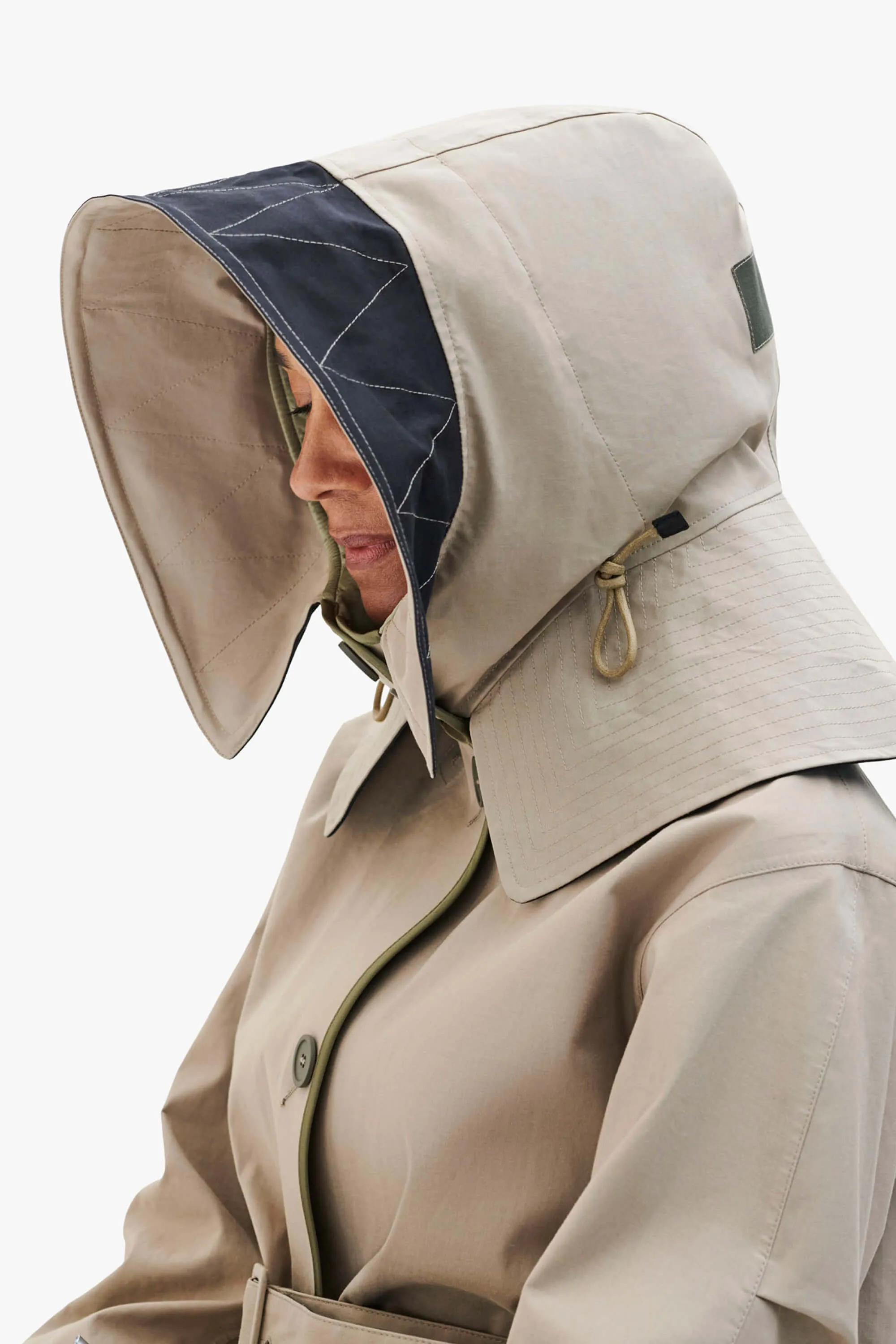 Elements Rain Quilt Hood - Stone
