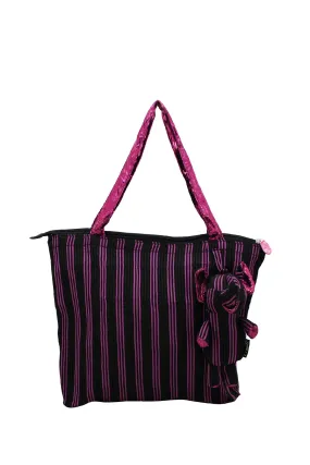 ELEPH FOLDABLE PLEAT 3 STRIPE - M : Black / Pink