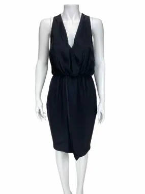 Elizabeth and James, Women's Avanel Surplice Silk Dress, Black, Size 4