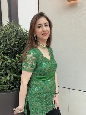 Ella Green Beaded Top