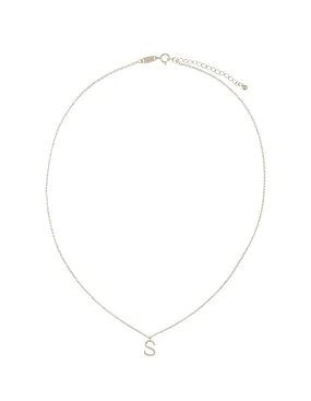 Elly Lou Timeless Initial Necklace - S- Silver