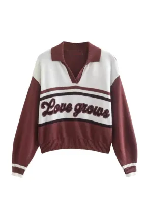 'Eloise' Collared V-Neck Pullover Sweater (2 Colors)