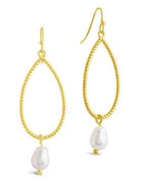 Elyse Pearl & Oval Drop Dangle Earrings