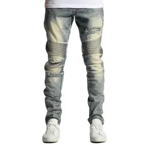 Embellish Hoppy Biker Denim Jeans in Vintage Stone Wash