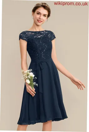 Embellishment Length Knee-Length A-Line Silhouette Bow(s) Fabric ScoopNeck Neckline Adalynn Bridesmaid Dresses