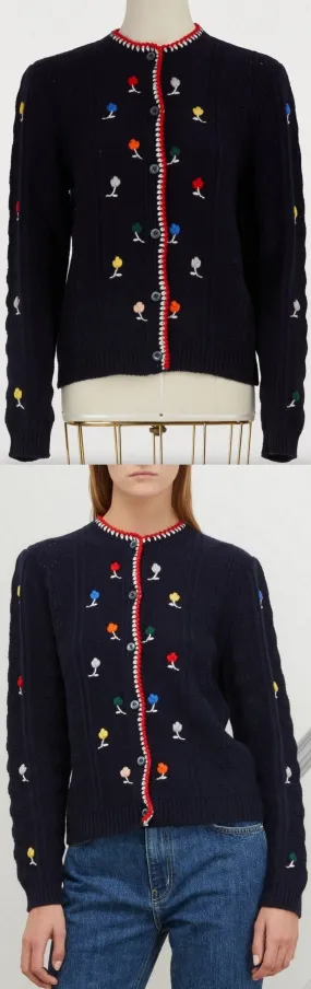 Embroidered Cardigan Sweater