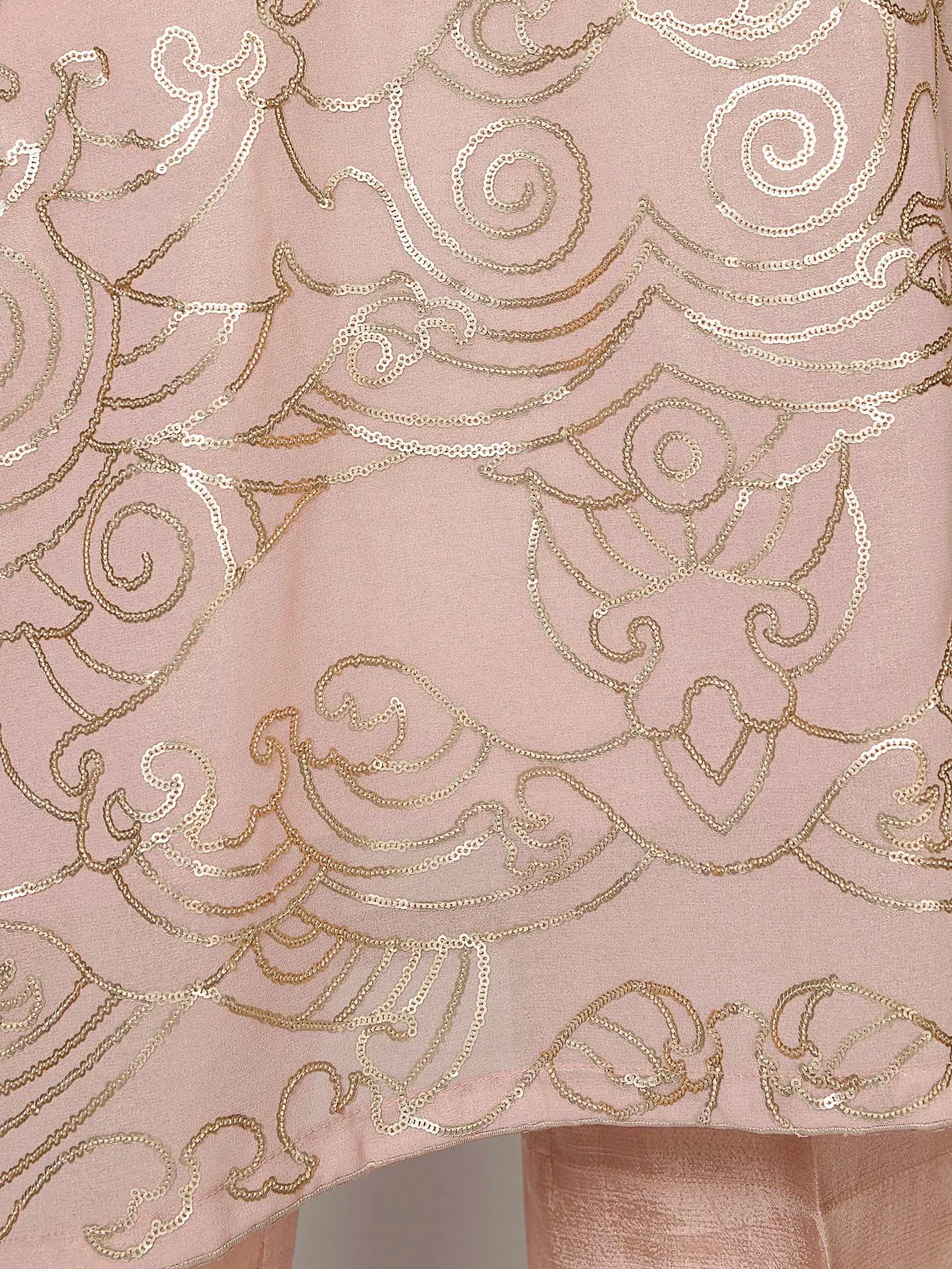 Embroidered Shimmer Chiffon Suit