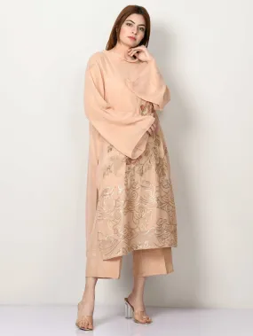 Embroidered Shimmer Chiffon Suit
