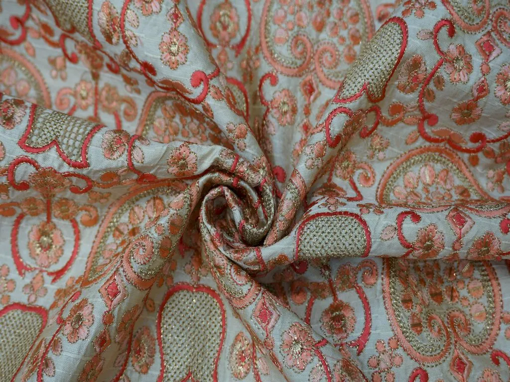 Embroidered Silk Fabric