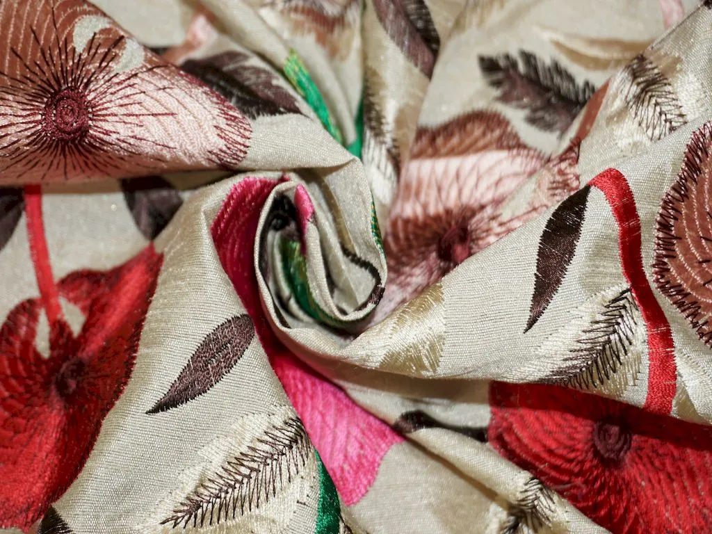 Embroidered Silk Fabric