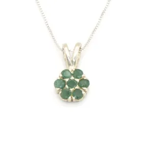Emerald Flower Necklace - Dainty Emerald Pendant - Emerald Daisy Necklace