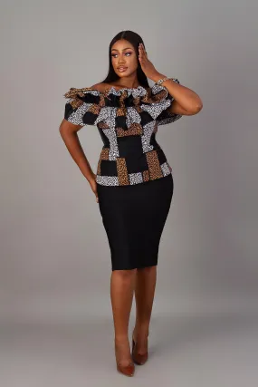 Emma Ruffle African Print Top | Amazin Apparels