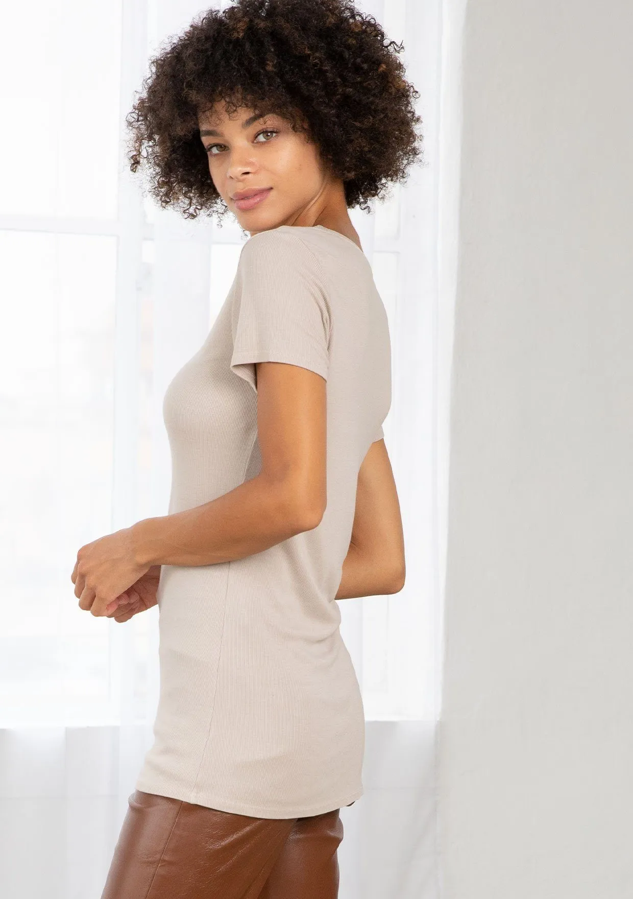Emme Ribbed Crewneck Tee