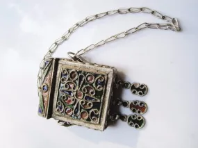 Enamel and Metal Koran Amulet Case Box